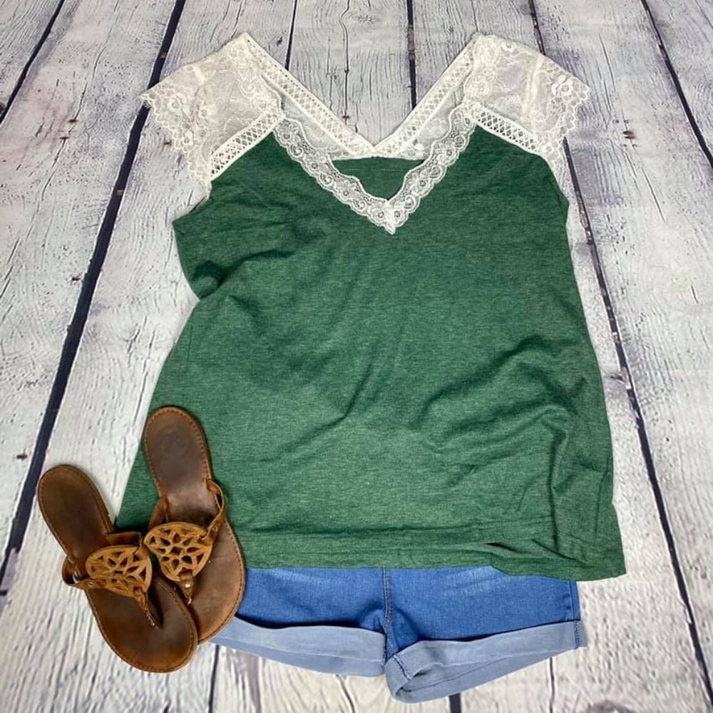 Green Lace Top